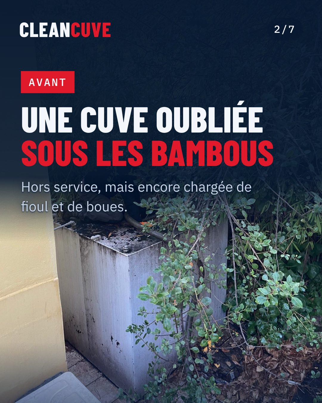 Cuve à fioul hors service examinée avant dégazage à Nice